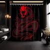 Black And Red Shower Curtain Boy Bathroom Decorative Cool Medieval Style Shower Curtain, Waterproof Fabric 200X180CM