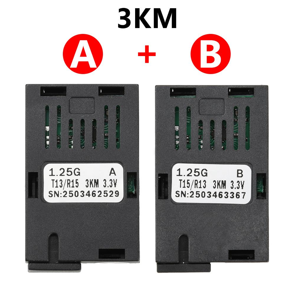 1.25G 1*9 Fiber Optic Module 1000M Gigabit SC Single Mode Single Fiber 1310nm/1550nm Fiber Optic Transceiver 3KM/20KM A + B Kit
