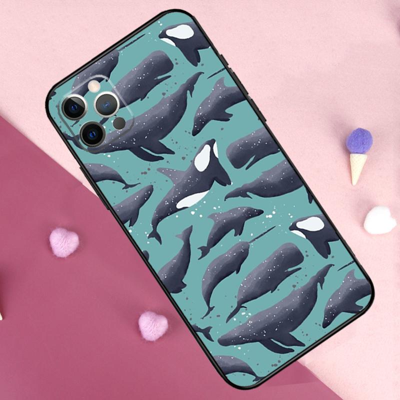 Orcas Killer Whales Phone Case For iPhone 17 Pro Max 17 Air 11 14 15 16 Pro Max Plus 12 13 Mini 16e Back Cover