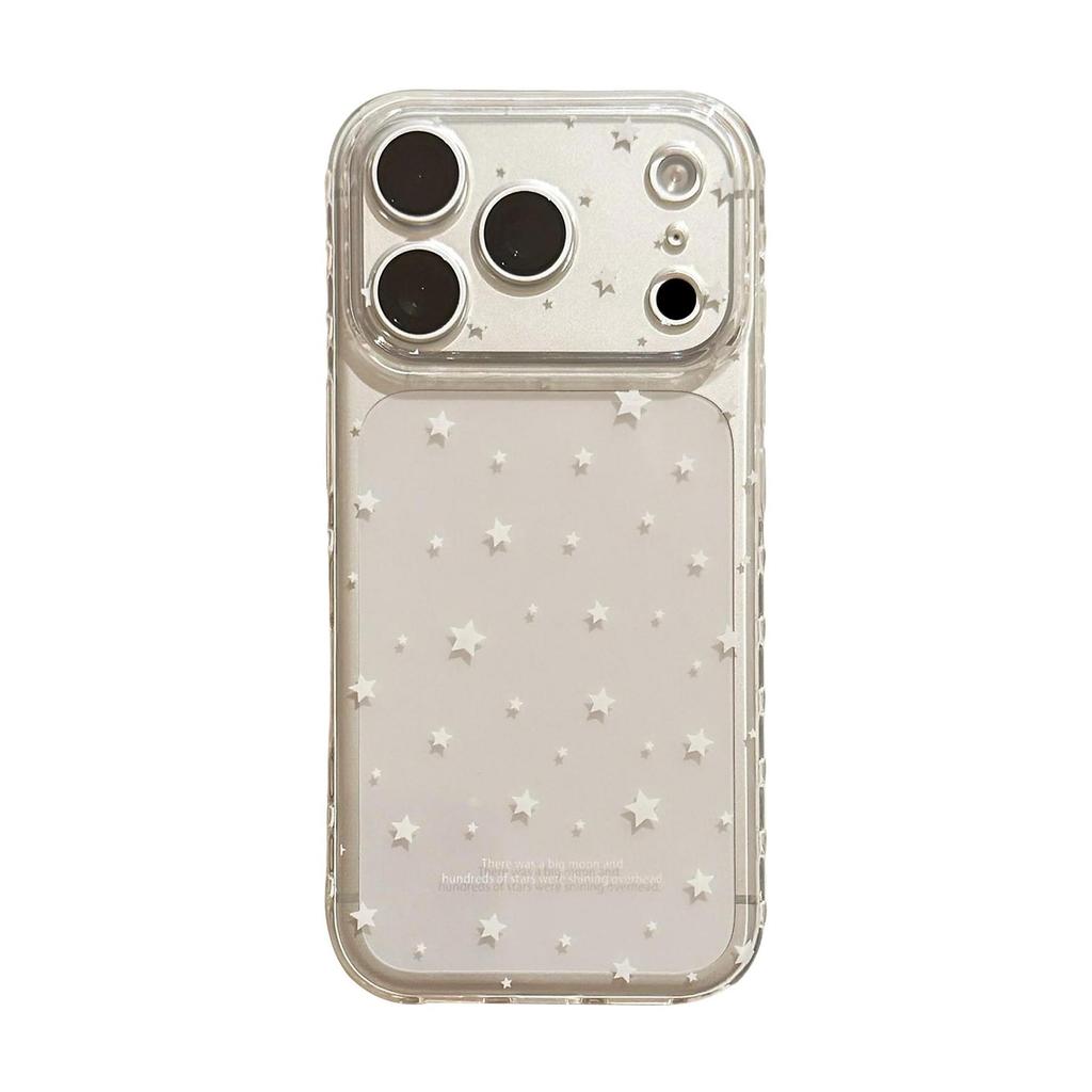 Transparent White Star Phone Case Compatible with iPhone 16, iPhone 17, and iPhone 17 Pro Max