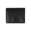 Metal Engraved Logo Short Leather Wallet Small Women Wallets Black 5MV204-2F8K-F0002