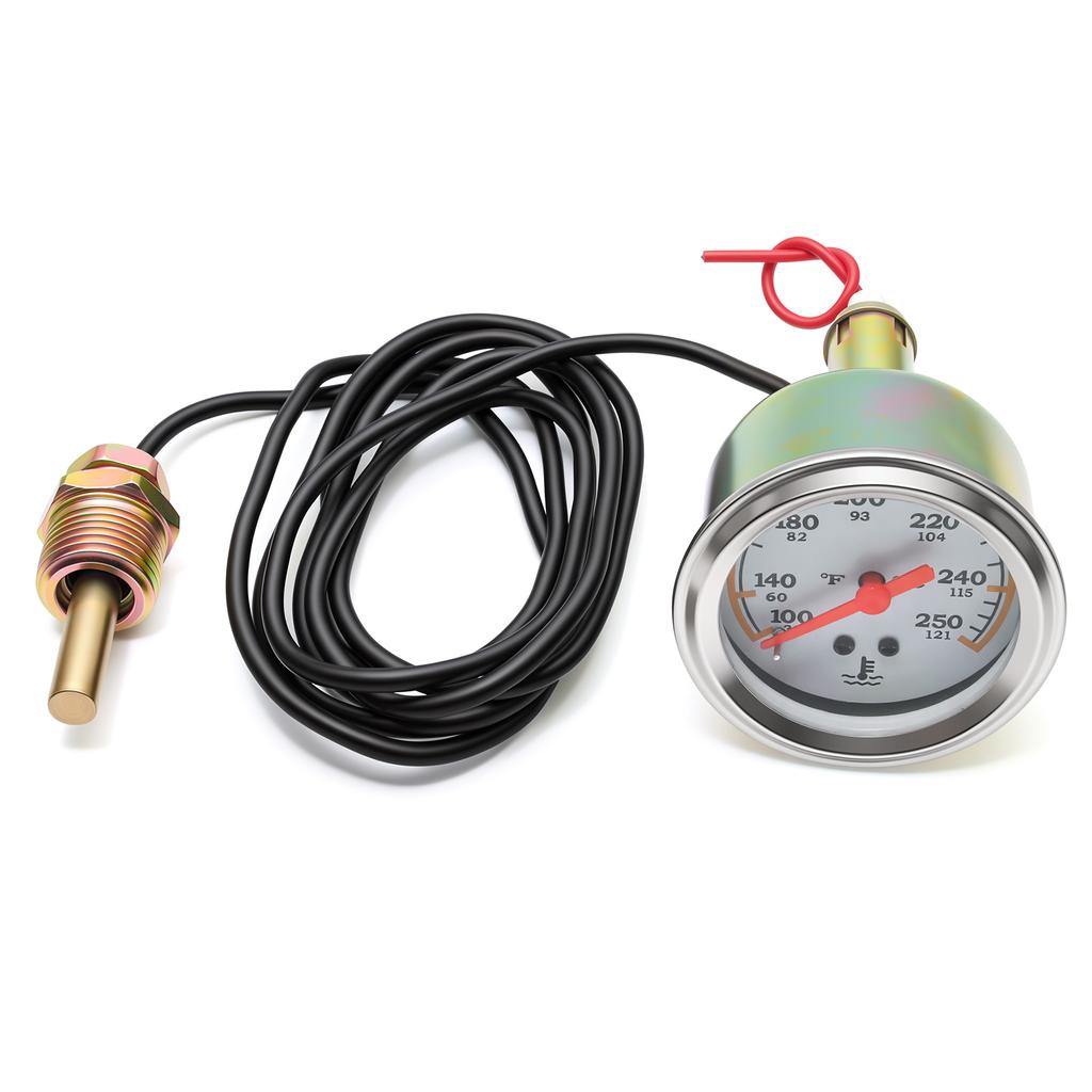2" 52mm Metal Mechanical Thermometer 38-121℃/100-250℉ Car Water Temp Meter With NPT 1/2-14 Sensor for 12V Car Boat Truck Vehicle