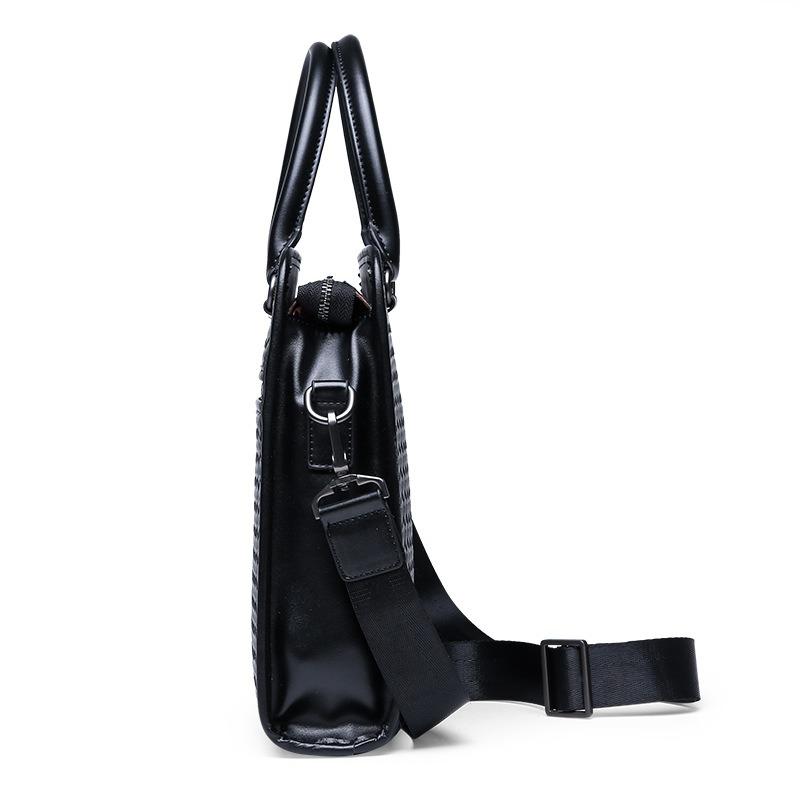 New trendy fiber woven portable horizontal men's briefcase computer bag single shoulder diagonal span bag crossbody