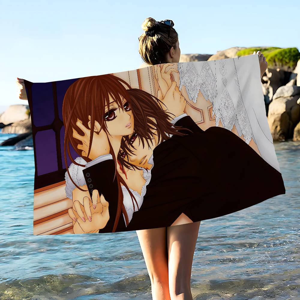 Anime V-Vampire K-Knight Microfiber Printed Beach Towel Mountain Climbing Yoga Beach Swimming Running Absorbent Soft Towel