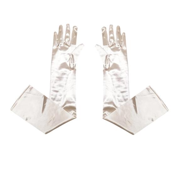 1 Pair Smooth Satin Long Gloves Silky Material Fancy Dress Gloves Wedding Dress Photography Accessories