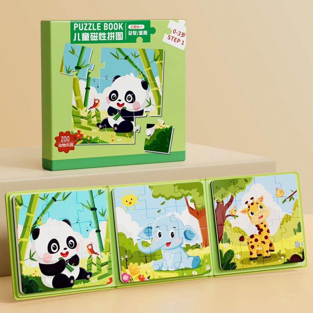Magnetic Attraction Puzzle Forest Animals Panda Ocean Cartoon Animal Jigsaw DIY Home Decor Numbers Jigsaw Puzzle Children