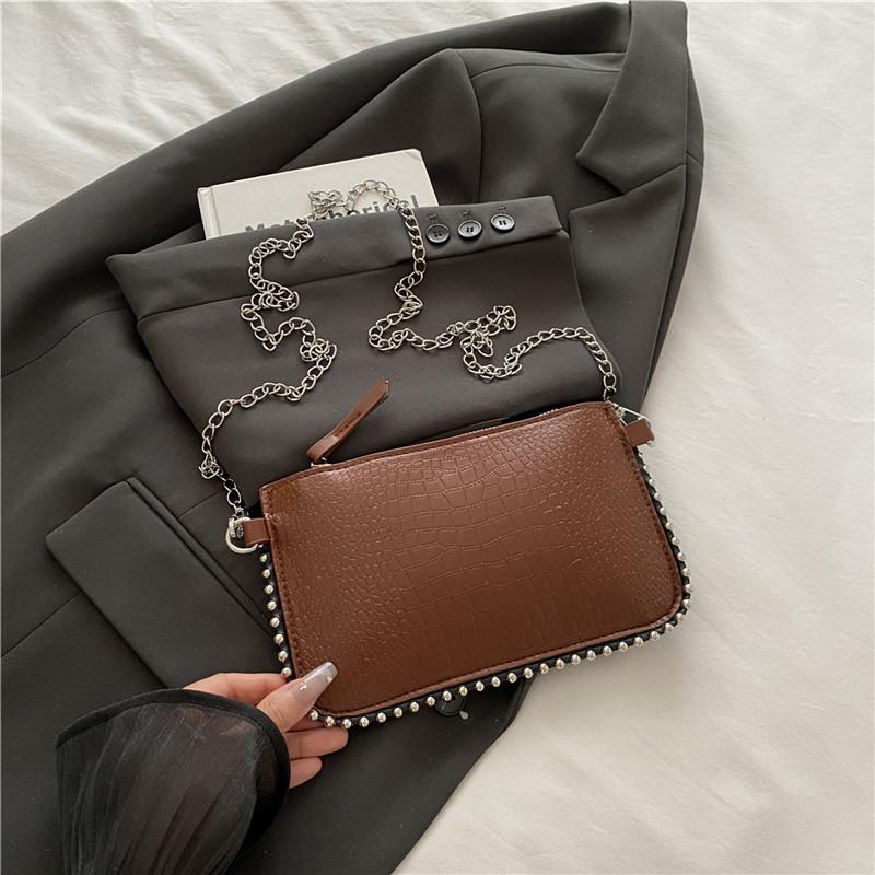 Popular Crocodile Pattern Chain Small Square Handbag Crossbody Bag