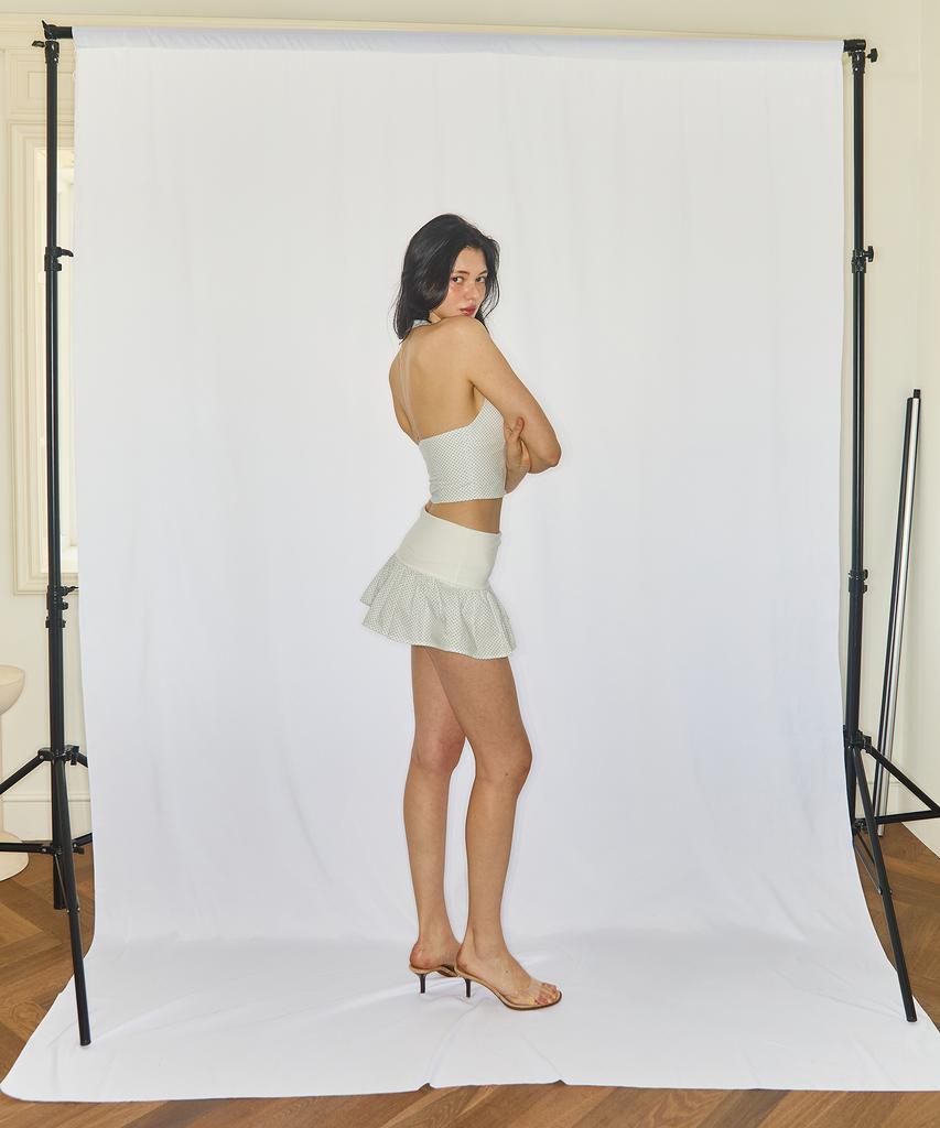 Yuhili Shirring Mini Skort / Ivory