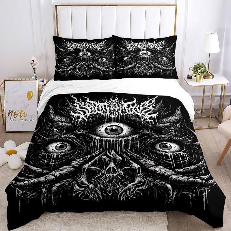 3pcs Spectralize: Anime Horror Bedding Set - Includes One Quilt Cover and Two Pillowcases (No Core) - Perfect for Bedroom and Guest Room Dec