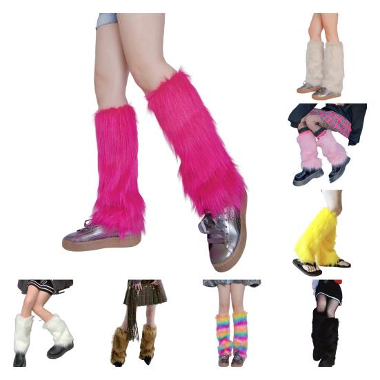 Faux Fur Fuzzy Leg Warmer for Women Girls Soft Plush