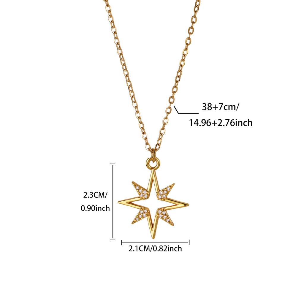 Exaggerated Arabic Sun Star Stainless Steel Necklaces Women 18K Gold-plated Necklace Wedding Jewelry Accessories Birthday Gifts