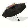 Vintage Bouquet Themed Eight Rib Automatic Folding Umbrella Is Suitable for Both Men and Women, Making It A Perfect Christmas and Valentine'