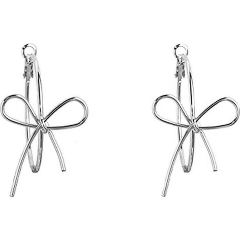 Bowknot Large Hoop Earrings For Women Niche Personality Design Jewelry