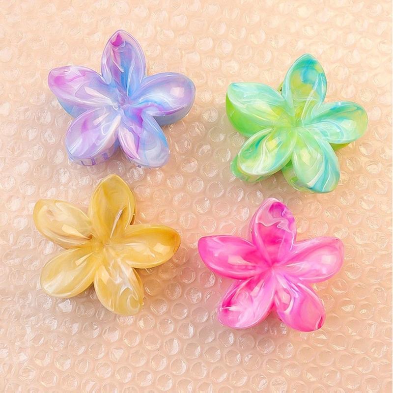 Pince à cheveux en forme de fleur Résine Texture marbre Couleur dégradée pour Mariages et Fêtes Usage quotidien Accessoires pour cheveux