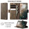 For Samsung Galaxy S22 Ultra 5G Case CASEME 033 Series RFID Blocking Wallet Stand Calf Texture Leather Phone Cover