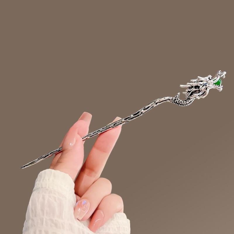 Temperament Dragon Shape Hair Pin New Chinese Style Hair Pins Cheongsam Hanfu Hair Accessories for Woman Teens Long Hair