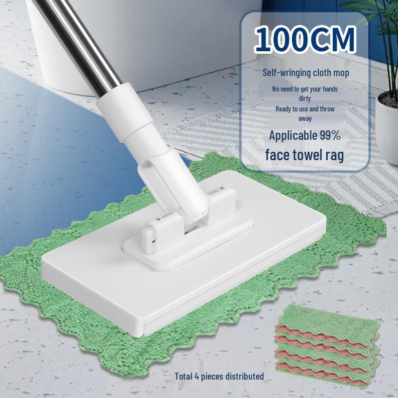 Freihändige Mini-Wischmopp mit automatischer Tuchklemmung - Ideal für die Reinigung von Badezimmer- und Gesichtstüchern