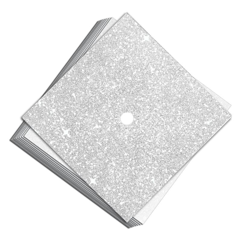 

Набор из 10 листов цветной бумаги с блестками, картон с блестками, украшения для выпускной шляпы, самоклеящиеся материалы для рукоделия серебряный