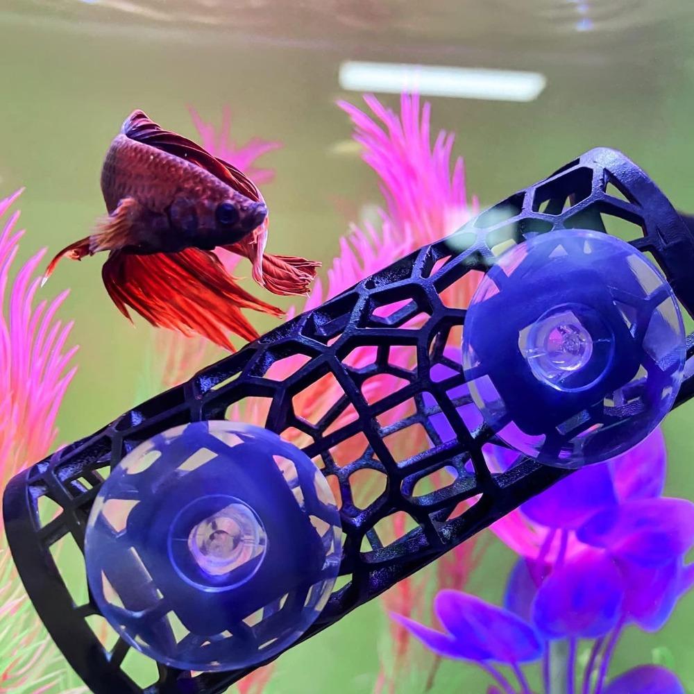 Fish Toys Small Hole Fish Bed Tunnel Hollow Design Suction Cup Fish Resting Tube Hideout Cave Fish Hideout Aquarium
