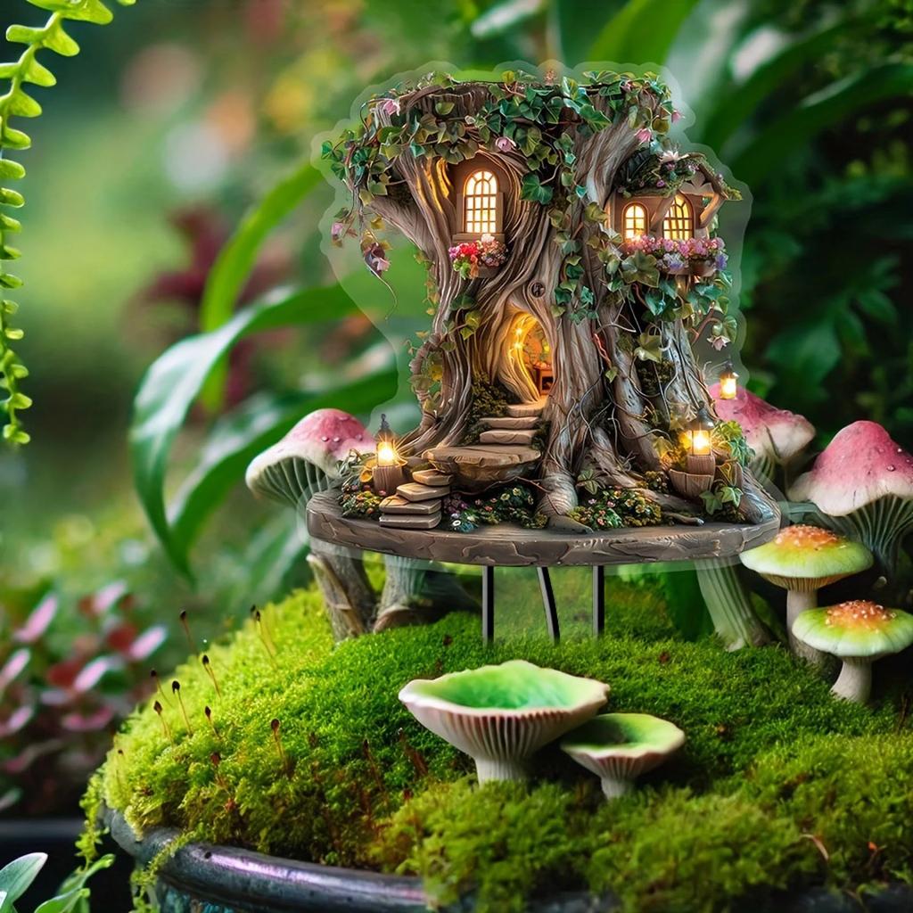Baumhaus Garten Innen und Außen Acryl Dekoration