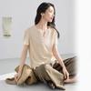 IHIMI Damen Sommer Leinen Henley Kurzarm Oberteil mit falscher Zweiteiler Optik