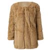 Dámské svrchní oděvy s krátkým umělým kabátem velkých velikostí Teplá chlupatá bunda s dlouhým rukávem