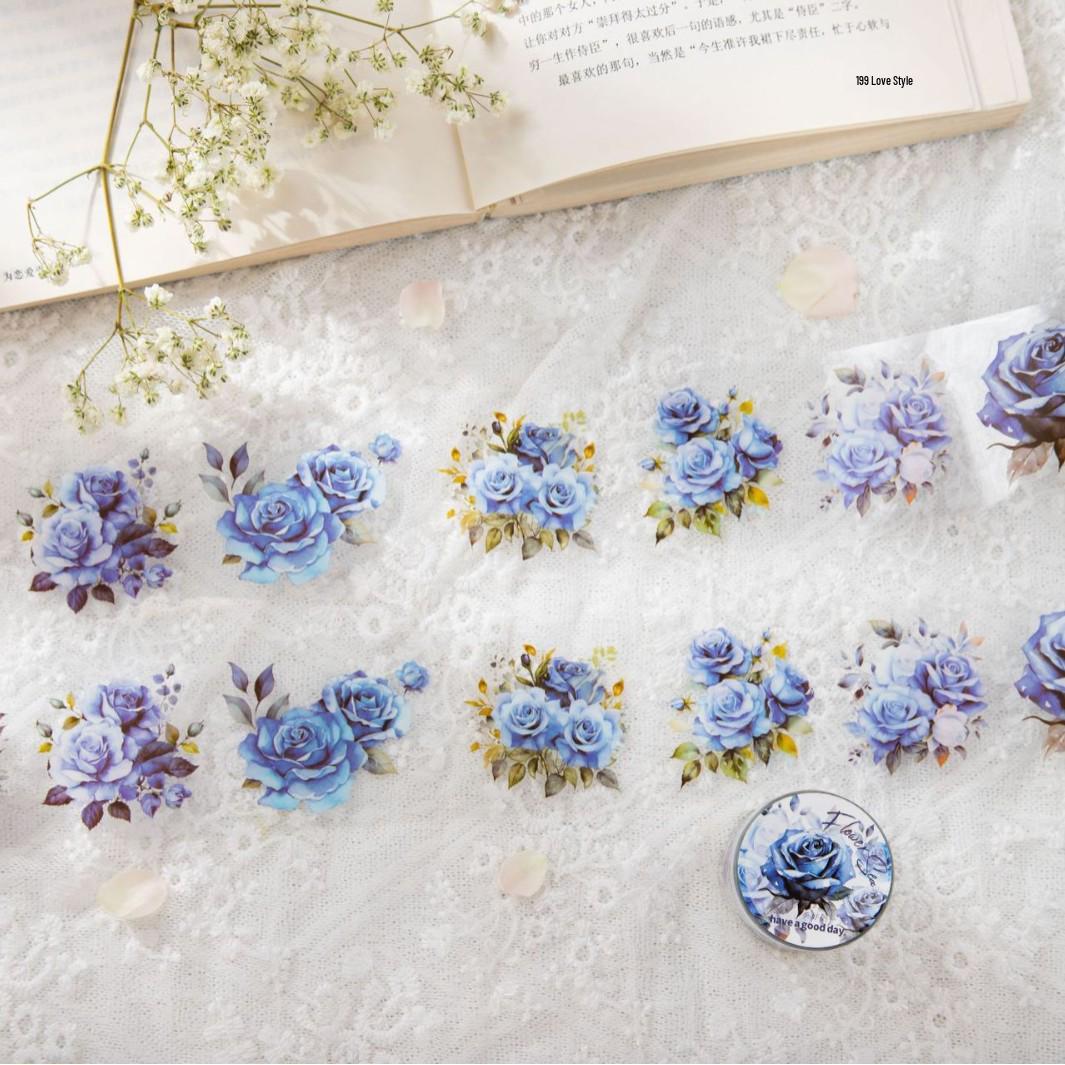 Beautiful Day Sea of Flowers Series: Die-cut PET Plant Journal Decoration Tapes (8 Styles)