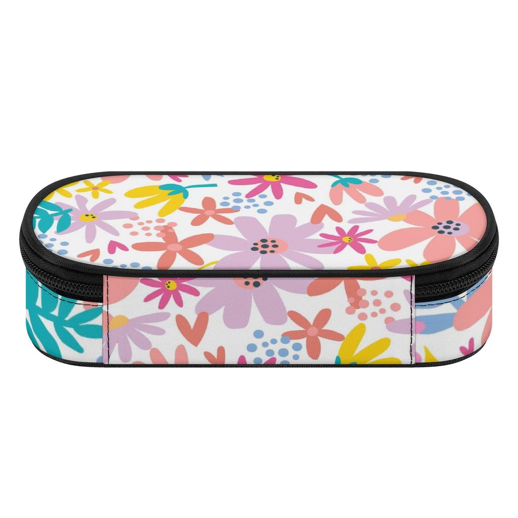 Pencil Bag Casual Strong Polyester Fabric Smooth Zipper with Main Compartment Mesh Pocket and Pen Slots for Everyday Study