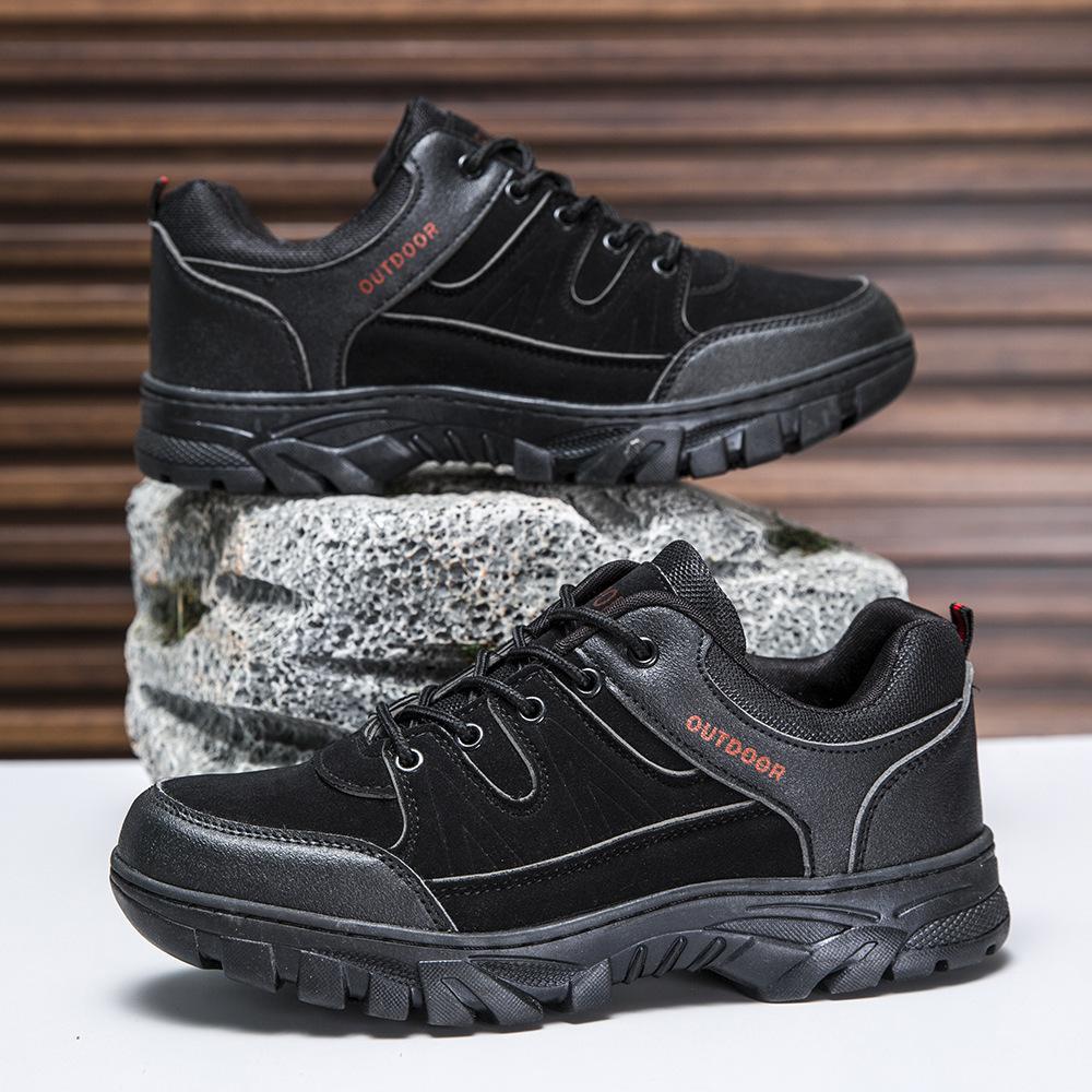 Mountaineering Men's Shoes New Outdoor Round Head Flat Heel Labor Insurance Shoes Casual Trend Warm Comfortable Cold Sticky Mountaineering Shoes