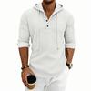 Men's Daily Loose Casual Retro Hooded Henley Long Sleeve T-shirt
