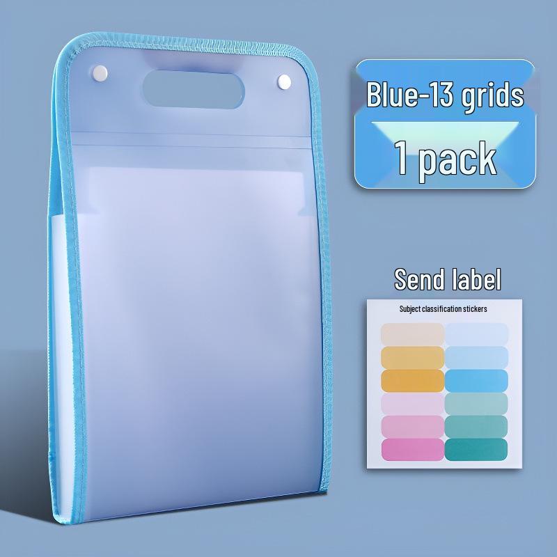 A4 Handheld Accordion File Folder - 13-Layer Large Capacity Paper Storage Bag