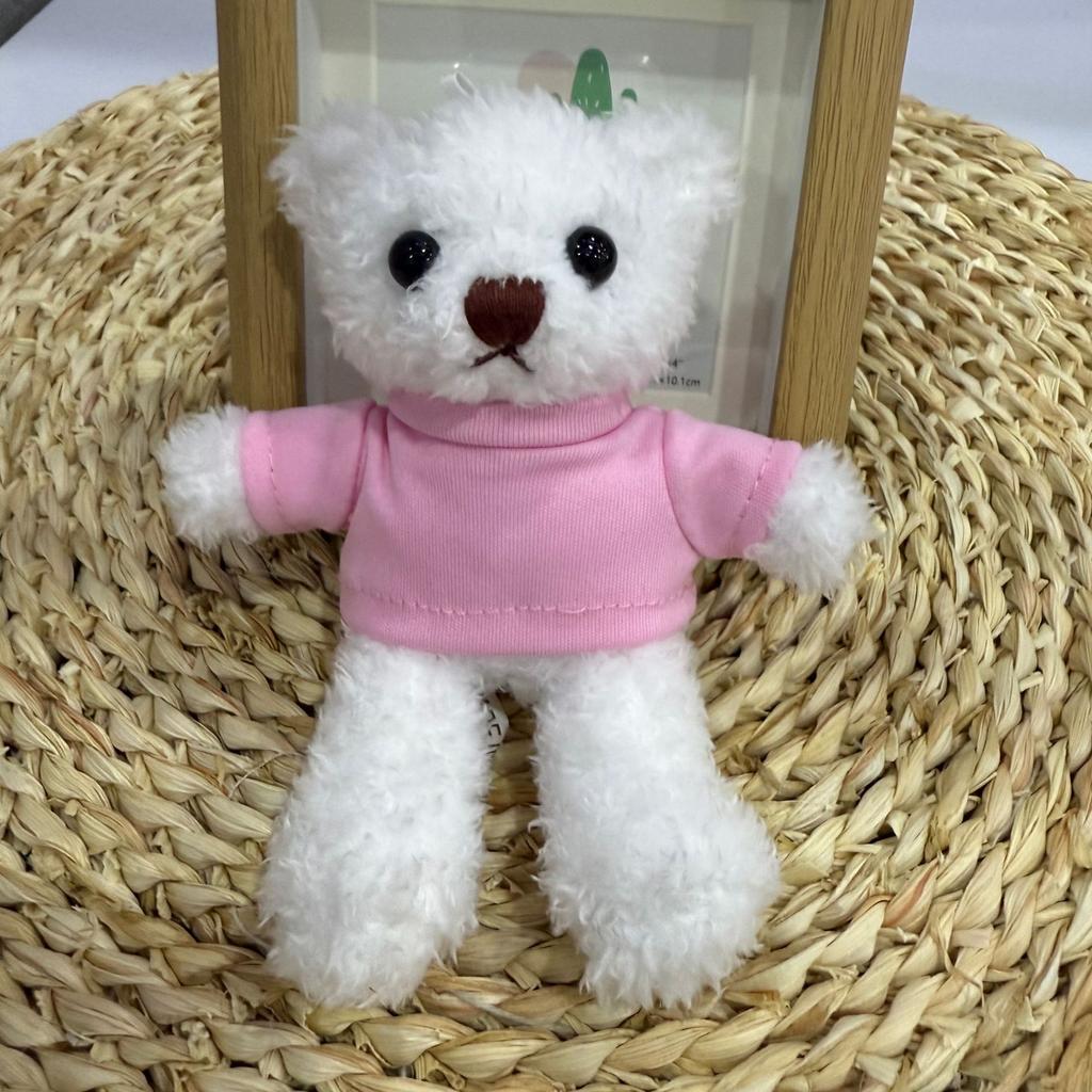 Clothes Teddy Bear Doll Pendant Keychain Plush Toy Pendant Gift Printed Bear Doll