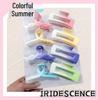 Gradient Pink 8-Piece Large Claw Clips Set for Women - Colorful, High Ponytail, Square and Cross Designs