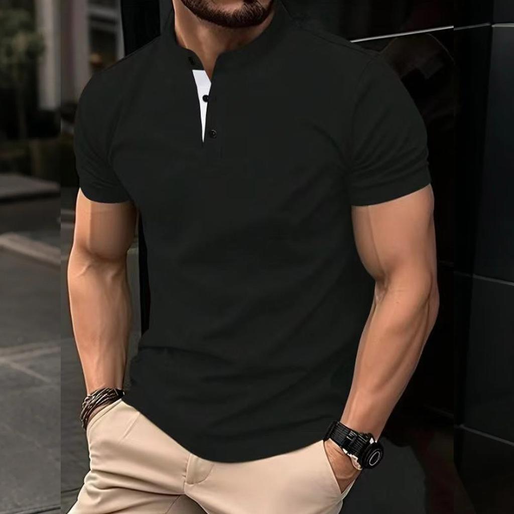 Men's Casual Short Sleeved Summer New Men's Sports Button Short Sleeved