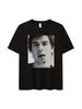 Damon Salvador's Vampire Diaries TV Series Inspired T-Shirt - Gothic Vampire Face Pattern with Damon Salvador Portrait Shirt ...
