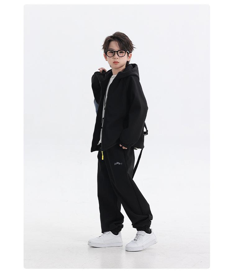 2025 Boys' Fleece-Lined Ski Suit: Thick Two-Piece Set for Kids, Autumn/Winter Collection