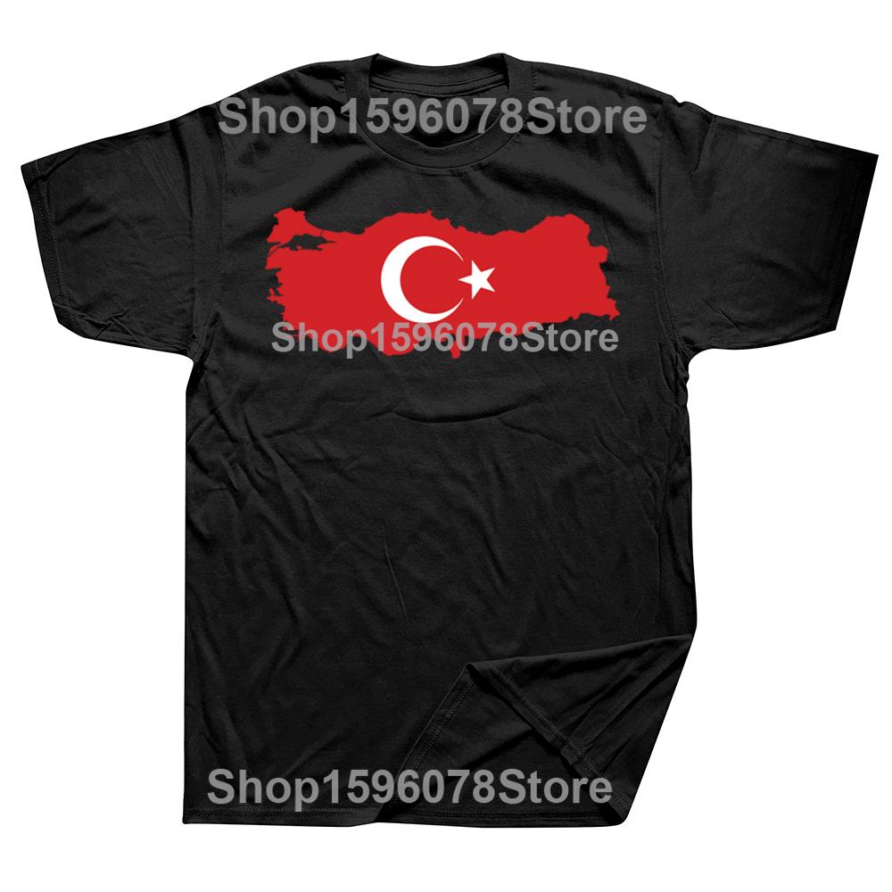 Lustige Türkei Türkische Türkei Flagge Grafik T-Shirts Herren Damenmode Freizeit T-Shirt 100% Baumwolle Locker Übergroßes T-Shirt