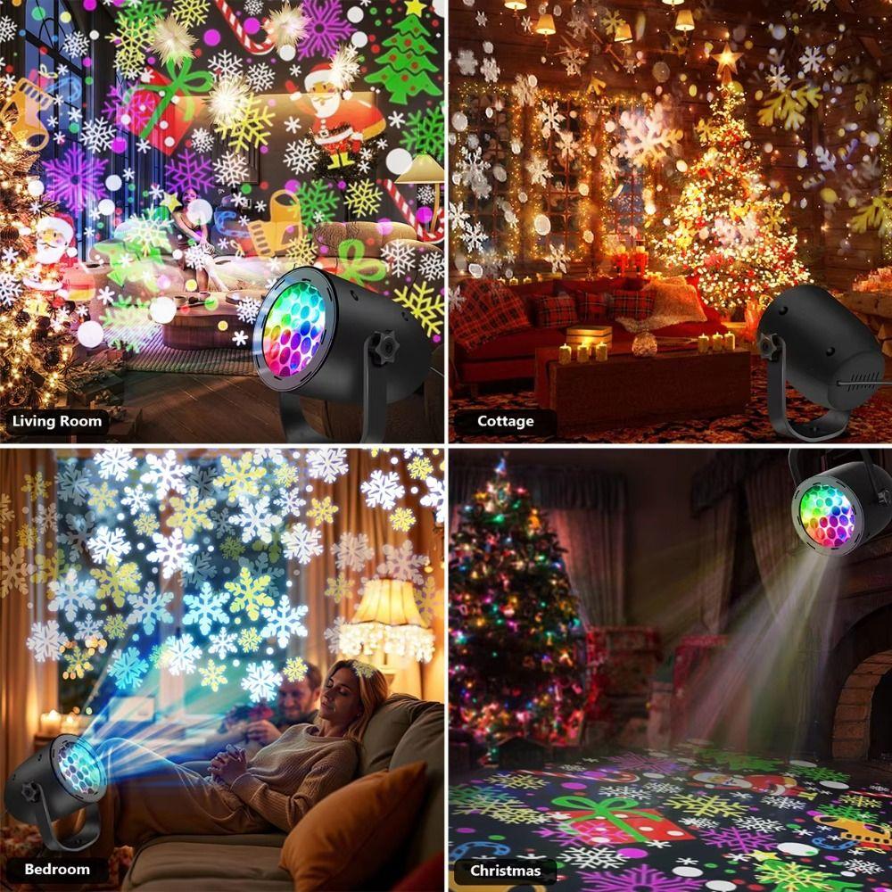 Clear Patterns Christmas Projector Lights Snowflake Projector Light  For Christmas Decorations