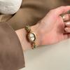 Damen Vintage Uhr mit farbigen Edelsteinen Schmuck Armband Armbanduhr