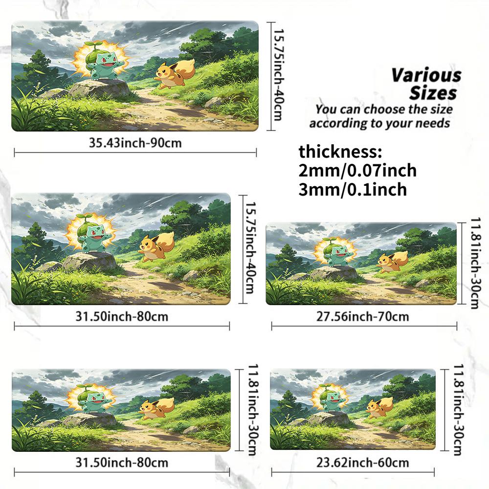 Pokemon Ash Pandas Bears Comic Strip Playmat NonSlip TCG Card Mat 30x80x0.2cm