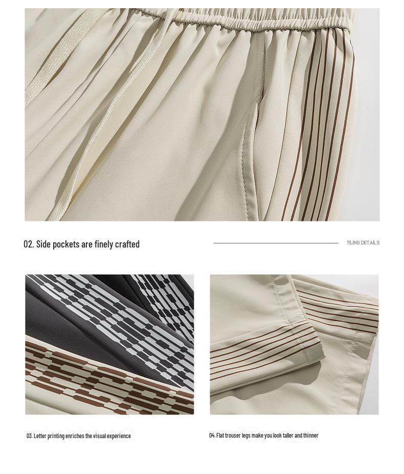 ACU Męskie Retro Paski Szerokie Nogawki Spodnie Sportowe - 2025 Modne Codzienne Spodnie