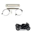 Motorcycle Middle Section Exhaust Pipe Stainless Steel Heat Shield Moto Exhaust Pipe Anti Scald Insulation Cover Silver