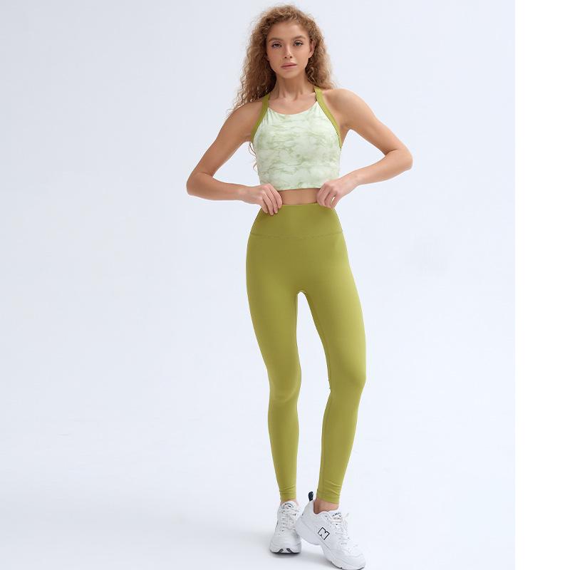 

Женский пуш-ап бюстгальтер для йоги и майка на тонких бретельках - Стильный дизайн спины для активной носки Small