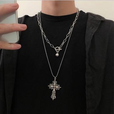 Gotický krížový náhrdelník s príveskom v tmavom štýle Rock Punk Goth náhrdelníky