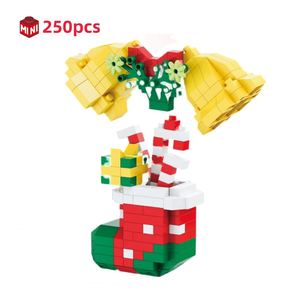Children Festive Christmas Mini Gift Micro Building Blocks 3D Snowman Santa Claus Tree Decor Model Toy For Kids