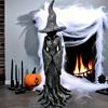 Gothic Witch Statue -  Elegant Witch with Pointed Hat, Durable Resin Construction,Halloween Decor,Year-Round Decoration for Home