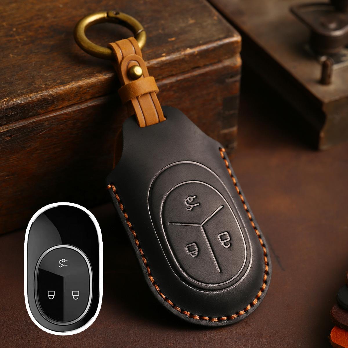 

The new shelf car key cover is suitable for NIO ET7 special ET5 leather retro Crazy Horse car key protective case чёрный