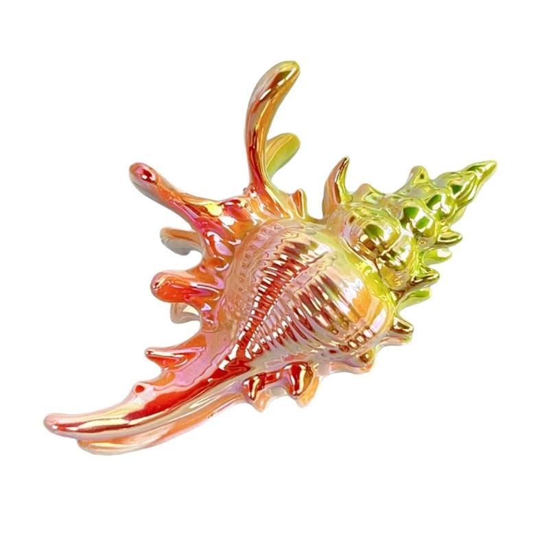 Vibrant Conch Charm Hair Claw Hairpin For Women Summer Vacation Headdress Securely Hold Beach Styling Tool