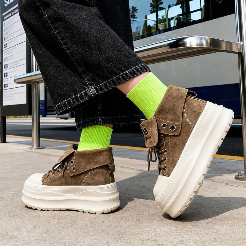 2025 New Lightweight Thick-soled Muffin Casual Height Increase and Thin Internet Celebrity Martin Boots Viral Trends Comfortable Muffin Shoes