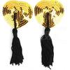 Heart-Shaped Sequin Tassel Nipple Pasties - Seamless Lingerie Accessories